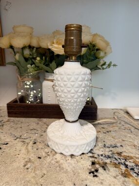 Milk Glass Lamp Cottagecore White